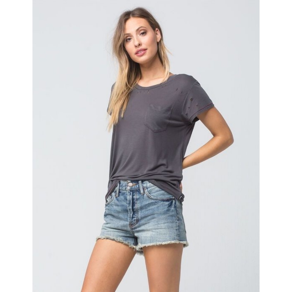 FREE PEOPLE Stilt Cutoff Denim Shorts 26 EUC